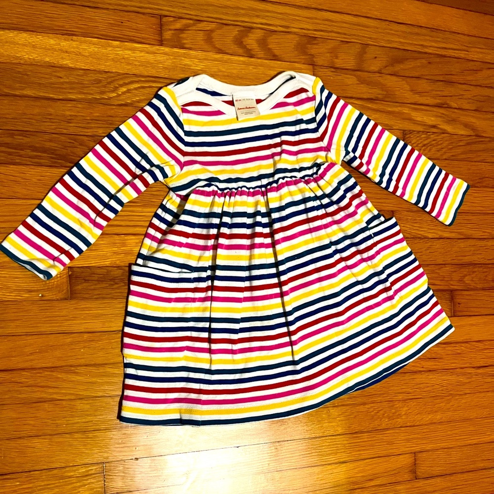 18-24M Hanna Andersson rainbow stripe dress GUC